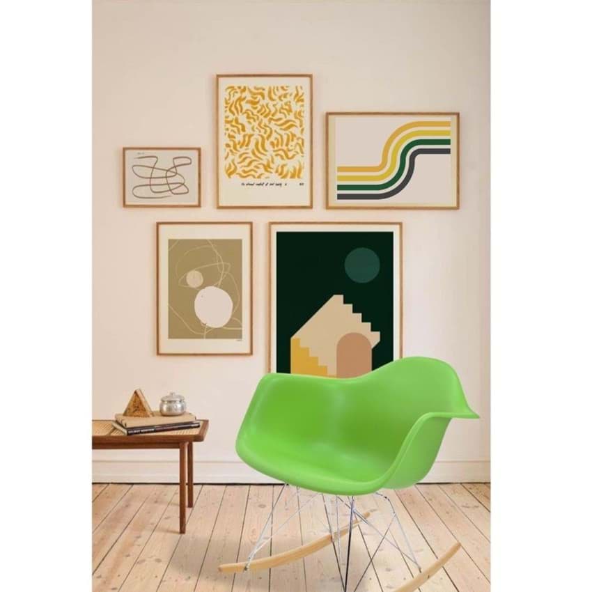 Eames Sallanan Sandalye - Yeşil resmi